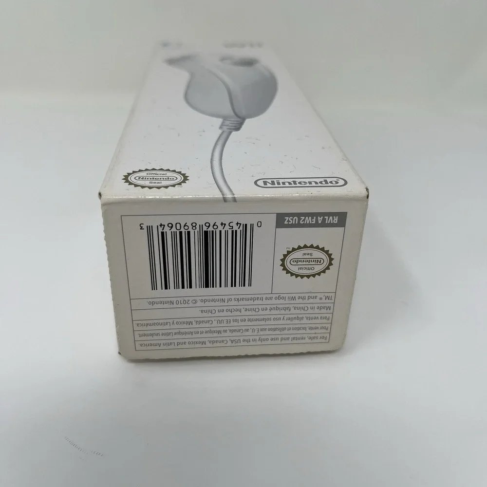 Official Nintendo Wii Nunchuk Controller White RVL-A-FW2-USZ Original Box OEM